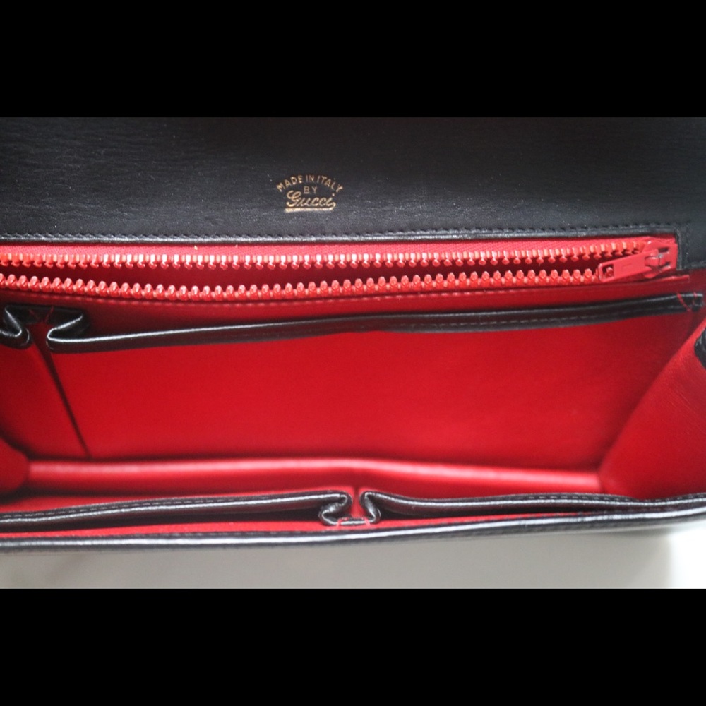 VINTAGE black/red leather Gucci - Picture 7 of 8